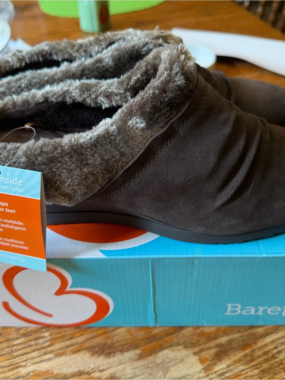 BareTraps Brown Faux-Fur Cuffed Slip-On Winter Boots